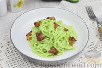 Фото приготовления рецепта: Спагетти с беконом и сливочным соусом с авокадо - шаг №14