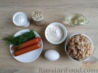 Фото приготовления рецепта: Бобовые оладьи с припёком из сосисок - шаг №1