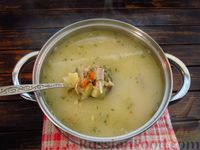 Фото приготовления рецепта: Куриный суп с солёными огурцами - шаг №19