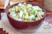 Фото приготовления рецепта: Картофельный салат с маринованными шампиньонами и солёными огурцами - шаг №9