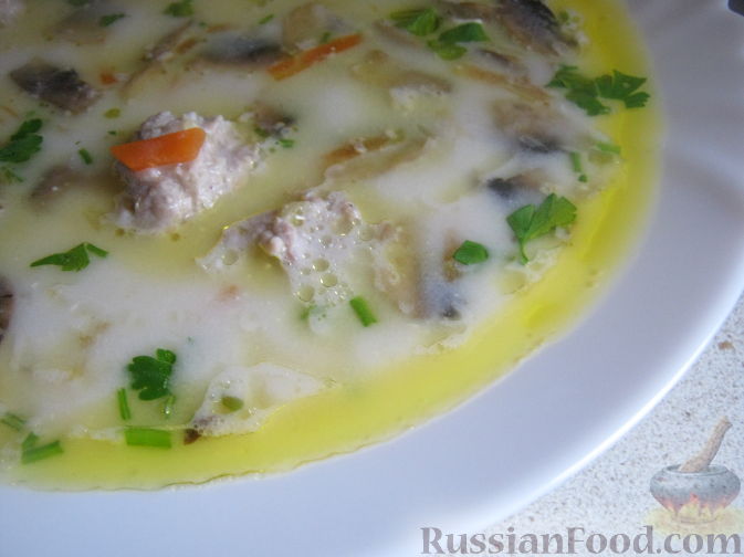 Рецепт Сырный суп с фрикадельками