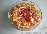 Фото приготовления рецепта: Салат с капустой, морковью, нутом и сыром - шаг №10