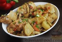 Фото приготовления рецепта: Курица, запечённая с картошкой, капустой и сладким перцем - шаг №16