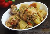 Фото приготовления рецепта: Курица, запечённая с картошкой, капустой и сладким перцем - шаг №18