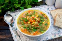Фото к рецепту: Суп с замороженными овощами и чечевицей