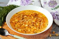 Фото приготовления рецепта: Постный морковный суп с вермишелью и кукурузой - шаг №11