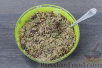 Фото приготовления рецепта: Печёночные оладьи с булгуром и зеленью - шаг №10