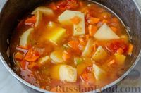 Фото приготовления рецепта: Рагу с картофелем, болгарским перцем, консервированной фасолью и томатами - шаг №10