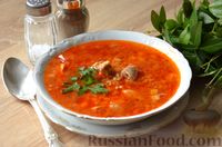 Фото приготовления рецепта: Томатный суп с курицей и гречневой крупой - шаг №12