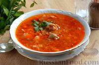 Фото приготовления рецепта: Томатный суп с курицей и гречневой крупой - шаг №13