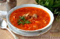 Фото к рецепту: Томатный суп с курицей и гречневой крупой