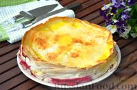 Фото приготовления рецепта: Пирог из лаваша с творогом и замороженной вишней - шаг №11