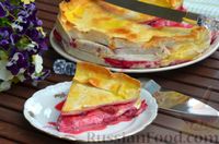 Фото приготовления рецепта: Пирог из лаваша с творогом и замороженной вишней - шаг №12