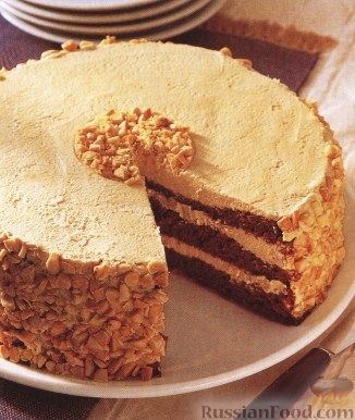 Бисквитный ореховый торт