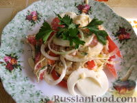 Фото к рецепту: Закуска из яиц и помидоров