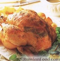 Фото к рецепту: Курица с лимоном и травами