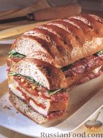 Фото к рецепту: Клубный сэндвич в итальянской булке