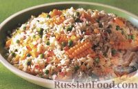 Фото к рецепту: Рисовый салат с кукурузой