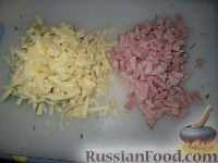 Фото приготовления рецепта: Сочни с ветчиной, сыром и грибами - шаг №6