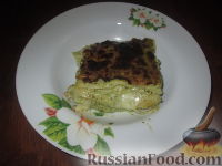 Фото к рецепту: Лазанья с соусом песто и креветками