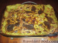Фото приготовления рецепта: Лазанья с соусом песто и креветками - шаг №12