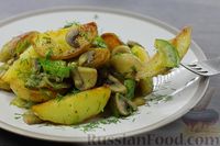 Фото к рецепту: Жареная картошка с грибами и кабачками
