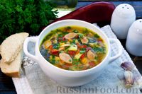 Фото приготовления рецепта: Суп с сосисками, вермишелью и овощами - шаг №21