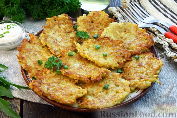 Картофельные драники с курицей и сыром — рецепт с фото пошагово