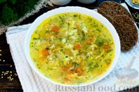 Фото приготовления рецепта: Пшенный суп с яичной паутинкой - шаг №16