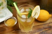 Фото к рецепту: Холодный зелёный чай с лимоном и мёдом