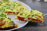 Фото приготовления рецепта: Омлет с помидорами, жареным луком и сыром (в духовке) - шаг №12
