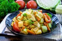 Фото к рецепту: Овощное рагу с кабачками, картошкой и капустой