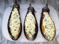 Фото приготовления рецепта: Баклажаны, фаршированные творогом и сыром (в духовке) - шаг №14