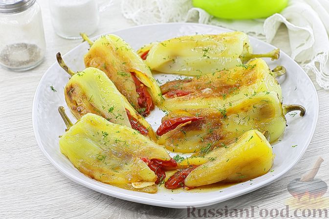 Жареный болгарский перец с подливой — рецепт с фото