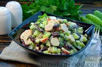 Фото к рецепту: Салат с крабовыми палочками, фасолью и огурцами