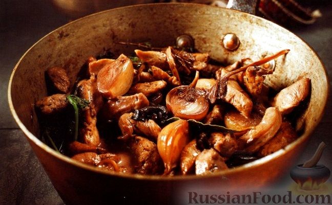 Рецепт Рагу из грудки фазана с грибами и травами