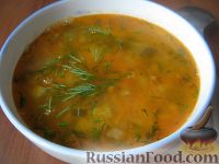 Фото к рецепту: Суп из чечевицы с солеными огурцами