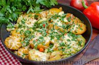 Фото приготовления рецепта: Картошка с кабачками, болгарским перцем и сыром - шаг №15