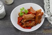 Фото приготовления рецепта: Сосиски с болгарским перцем в соево-томатном соусе - шаг №9