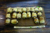 Фото приготовления рецепта: Жареные рулетики из баклажанов с сыром - шаг №12