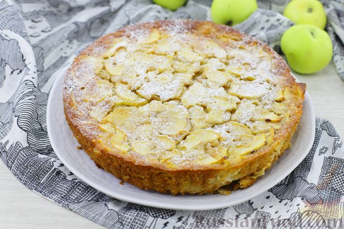 Яблочный пирог на кефире, пошаговый рецепт с фото на ккал