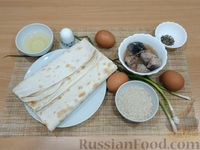Фото приготовления рецепта: Конвертики из лаваша с рисом, яйцами и консервированной рыбой - шаг №1
