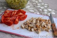 Фото приготовления рецепта: Салат с курицей, макаронами и помидорами - шаг №11