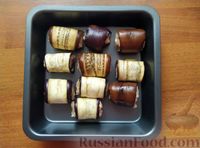 Фото приготовления рецепта: Запечённые рулетики из баклажанов с фаршем - шаг №10