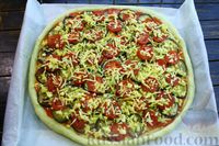 Фото приготовления рецепта: Быстрая бездрожжевая пицца с баклажанами и помидорами - шаг №16