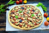 Фото приготовления рецепта: Быстрая бездрожжевая пицца с баклажанами и помидорами - шаг №18