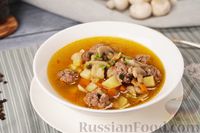 Фото к рецепту: Суп с фрикадельками и грибами