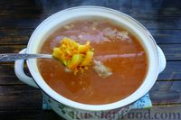 Фото приготовления рецепта: Суп со свиными рёбрышками, вермишелью и овощами - шаг №18