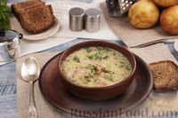 Фото приготовления рецепта: Картофельный суп "Тертюха" с копчёной грудинкой и сливками - шаг №21