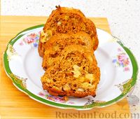 Фото к рецепту: Морковный кекс с орехово-ананасовой начинкой